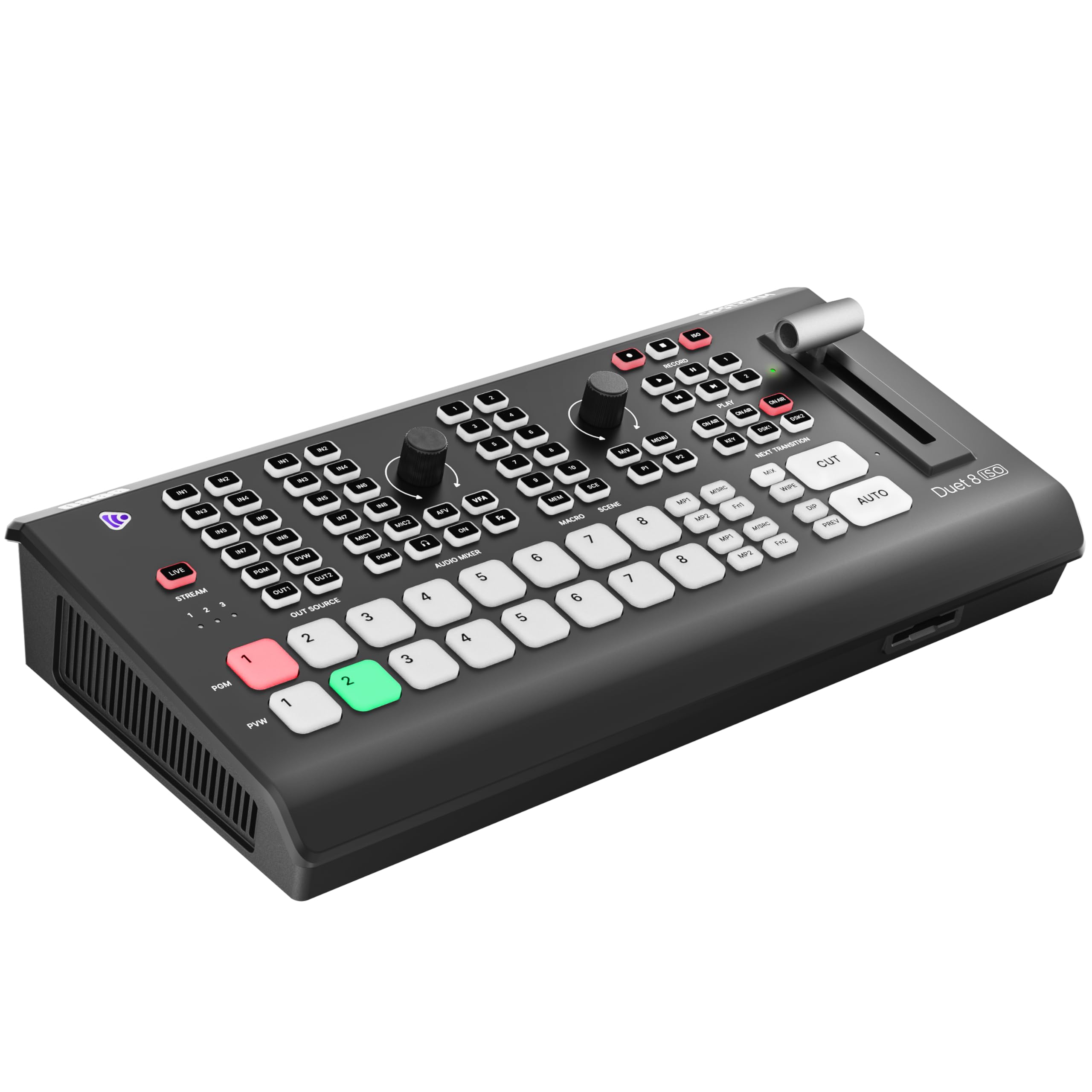 Osee GoStream Duet 8 ISO Live Streaming Video Switcher, 4 HDMI & 4 SDI 4K In / 1080p Out, SRT/RTMP/NDI HX, Dual XLR Audio, Triple Streaming & Multi-view, for Corporate AV, Education & Live Events