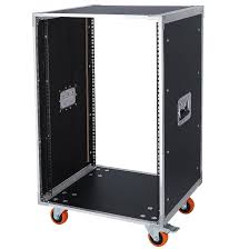 16U Amplifier/Equipment Rack Case With Wheels Metal Cabinet